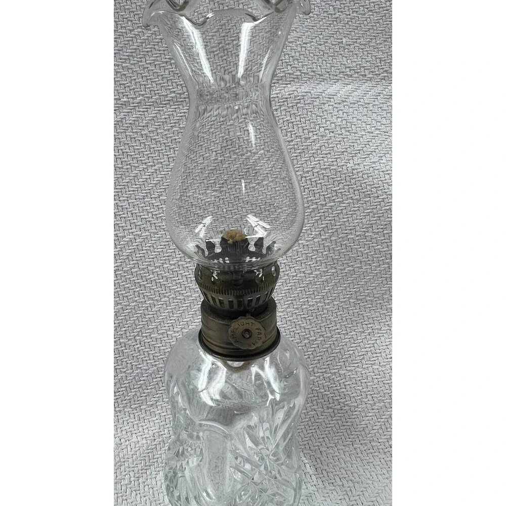 Lamplight Farms Oil Lamp Vintage Made in Austria Unused Clear Glass 8.5”